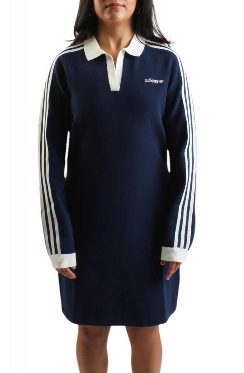 adidas knitted polo dress adidas Knitted Polo Dress Night Indigo L