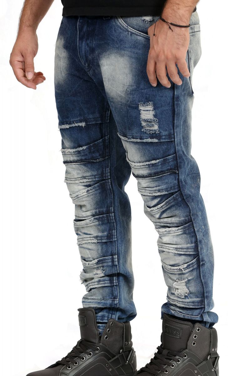 mens stacked jeans