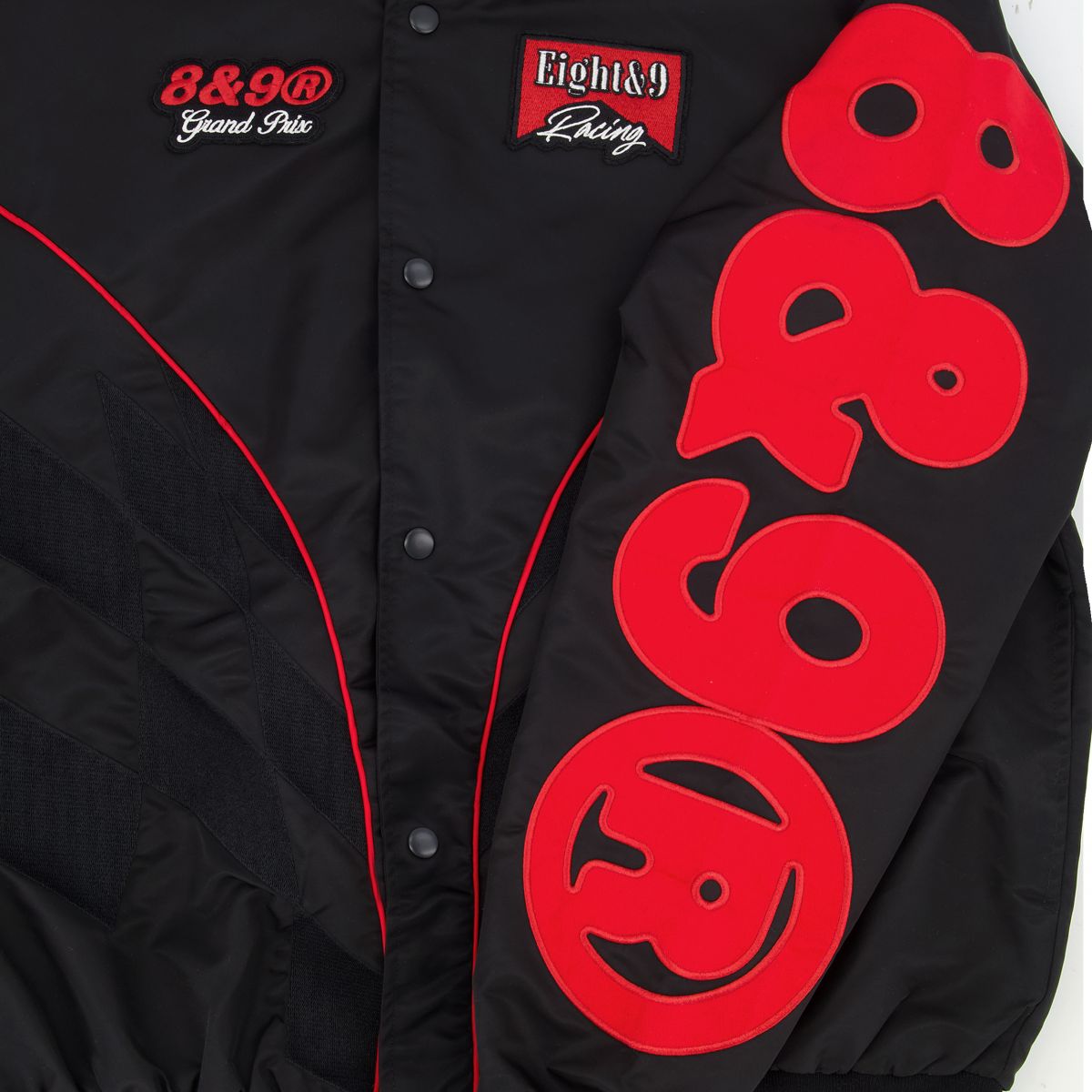 8&9 MFG CO. Grand Prix Bred Nylon Racing Jacket JKGRABLK-BLACK