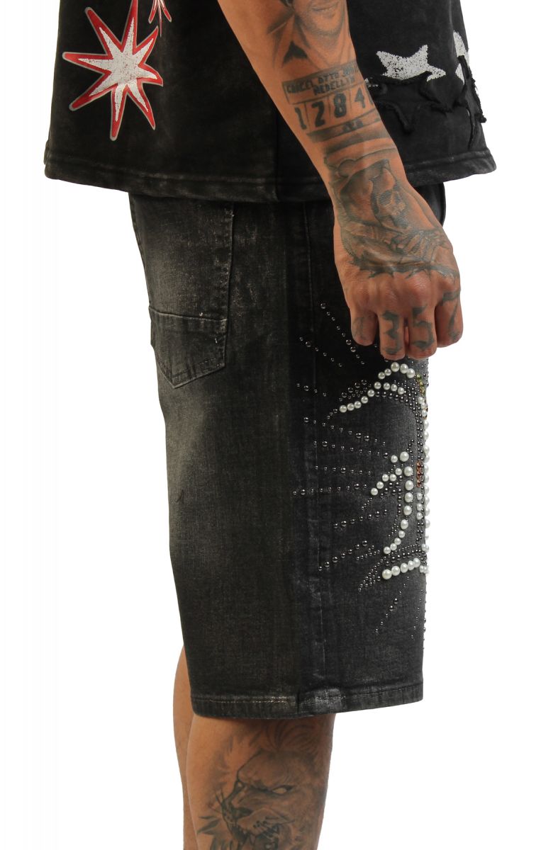 SMOKE RISE Rise Denim Shorts JS26S453SK-BLK - Karmaloop