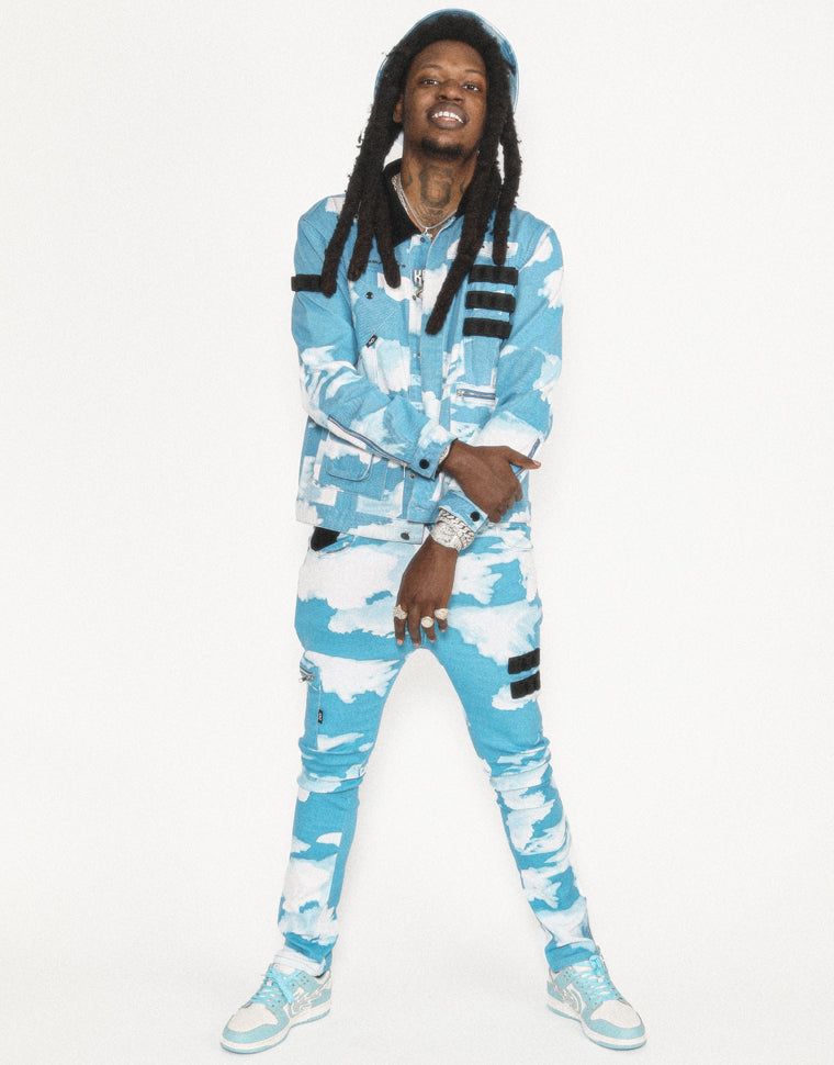 HIDEOUT + Rifle Cloud Bleached Denim Jeans HDTCLTHNG-F40212 ...