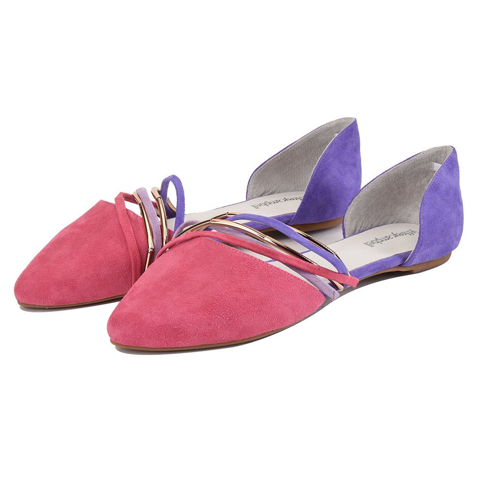 fuchsia pointed toe flats