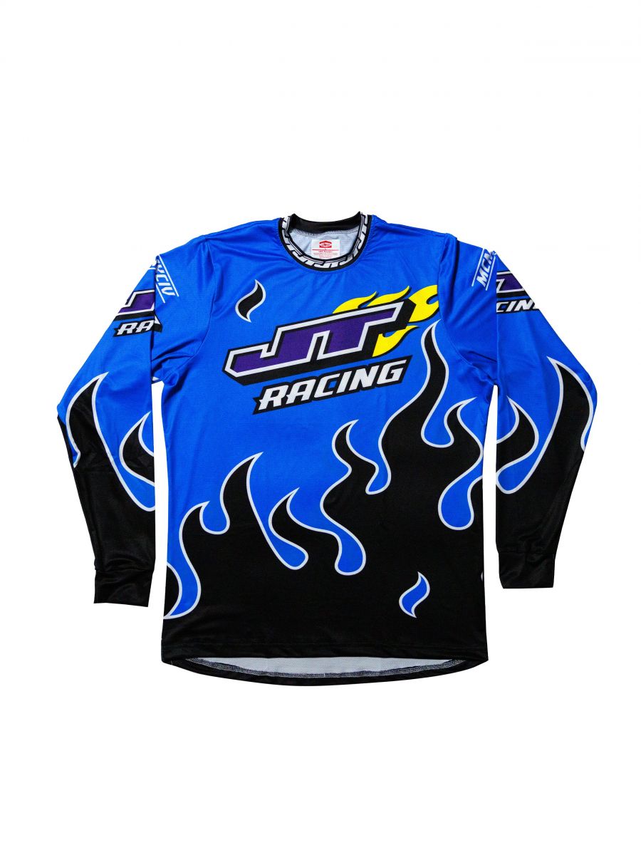 JT RACING 90s Blue Flame Jersey (Blue, Purple, Yellow) JTR-3580CA