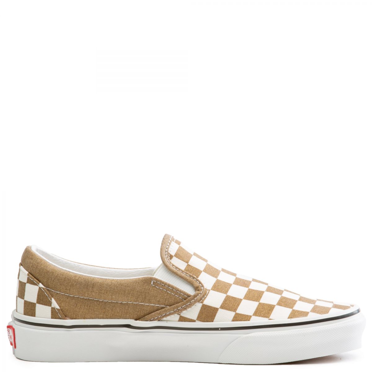checkerboard vans beige