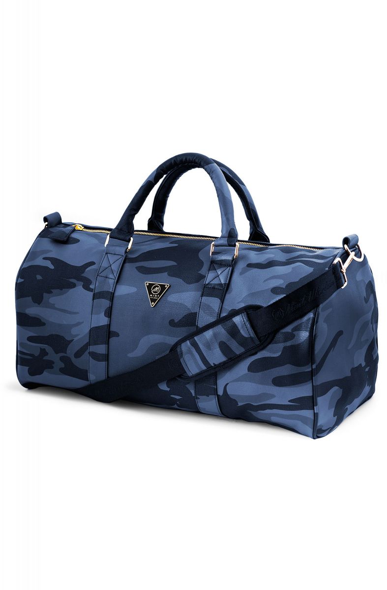 blue camo duffle bag