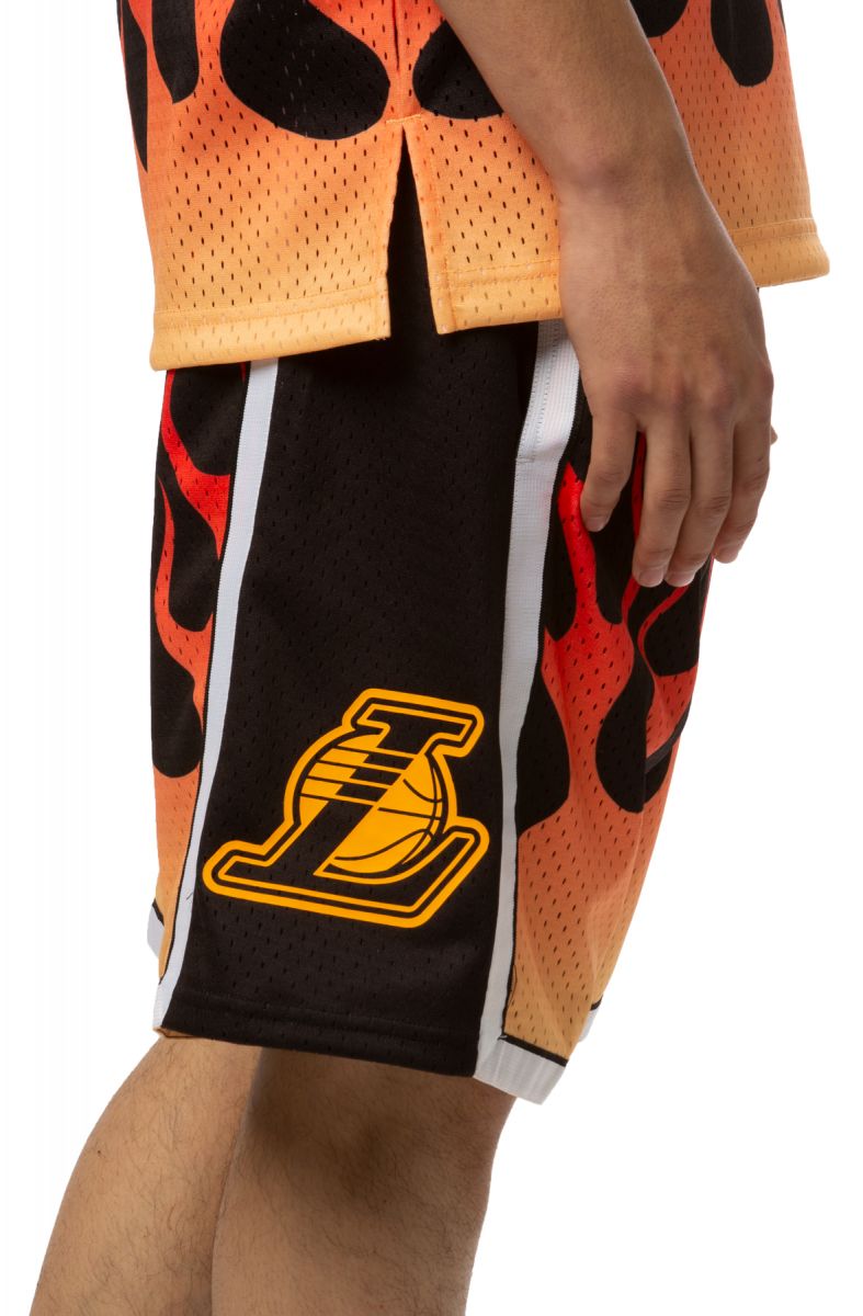 lakers flame shorts