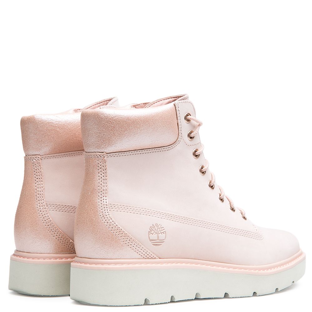 pink timberland laces