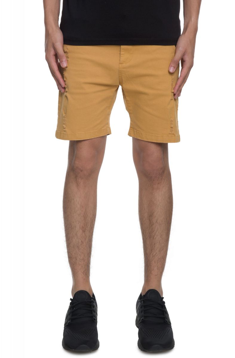 VANDAL COLLECTIVE The Thompson Twill shorts in Khaki VNDSHORT001-KHAKI ...
