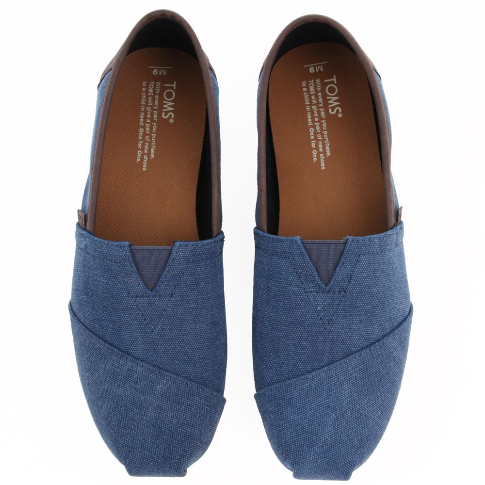 toms navy washed canvas women's classics
