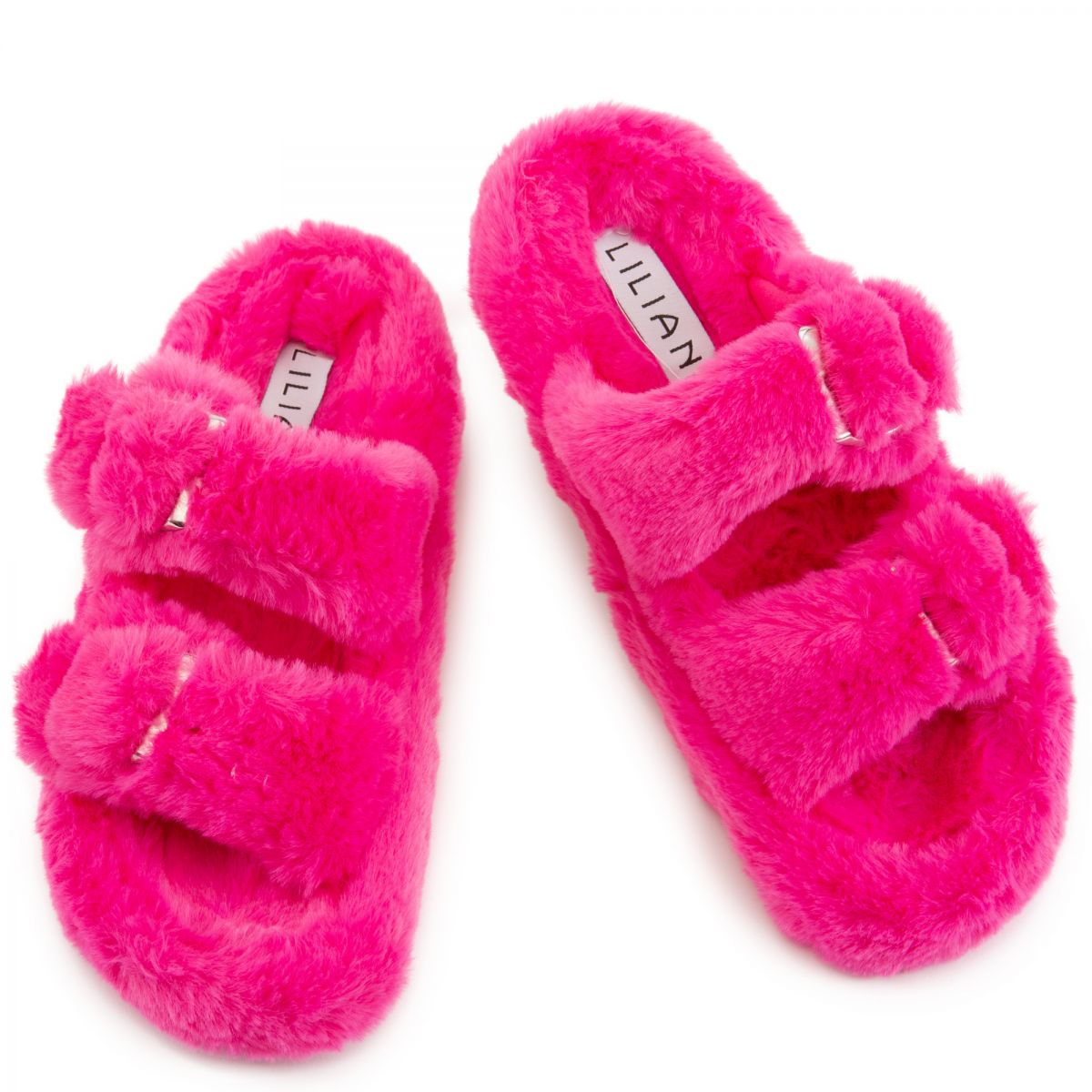 2 strap fur online sandals