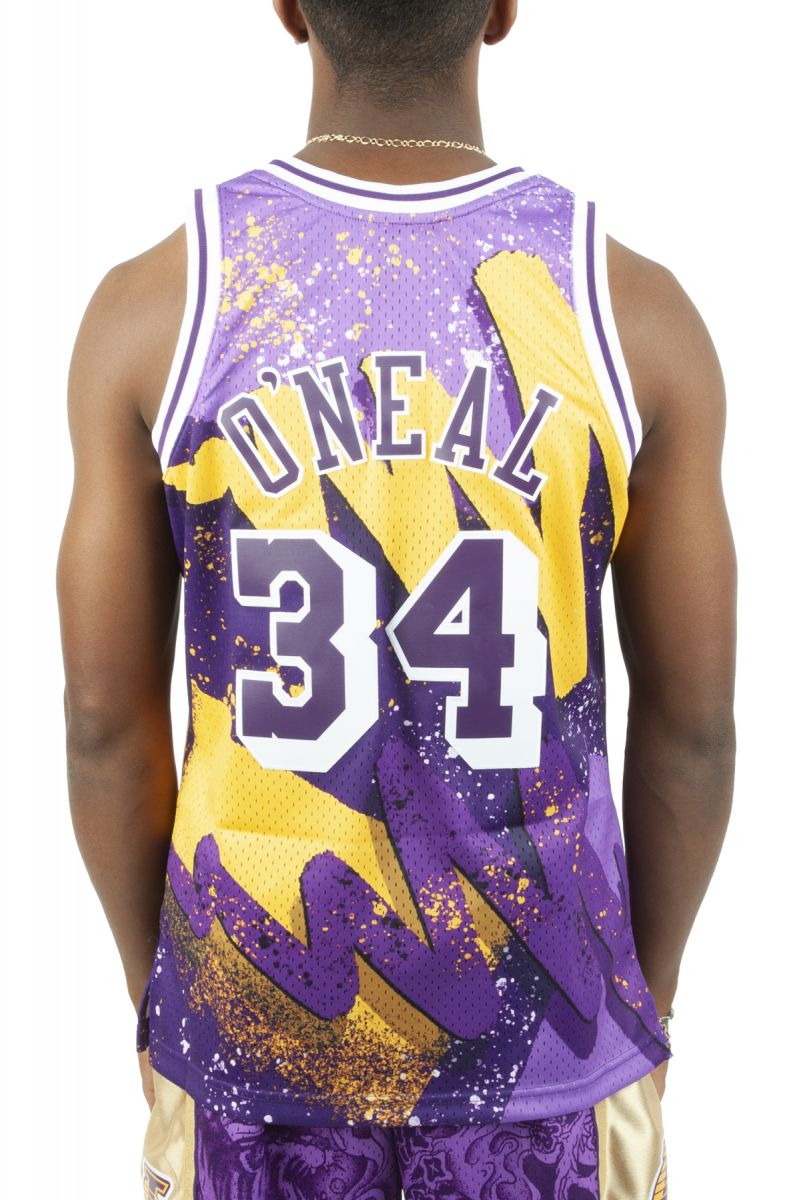 Shop Mitchell & Ness Los Angeles Lakers Shaquille O'Neal Hyper Hoops  Swingman Jersey TFSM1253-LAL96SONDKPR purple