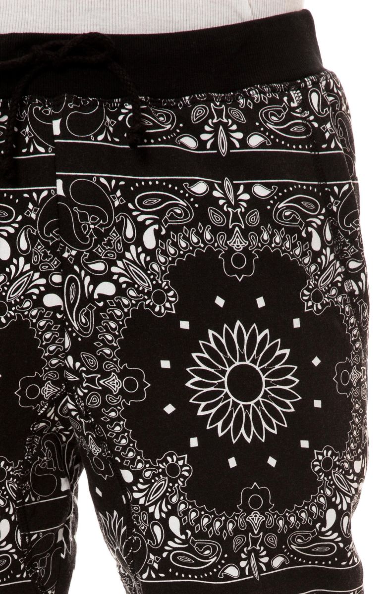 The Bandana Tapered Jogger Pants in Black