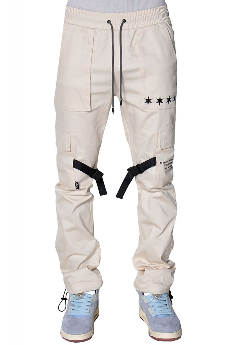 THE HIDEOUT CLOTHING Four Quarters Flared Cargo Pants (Light Tan ...