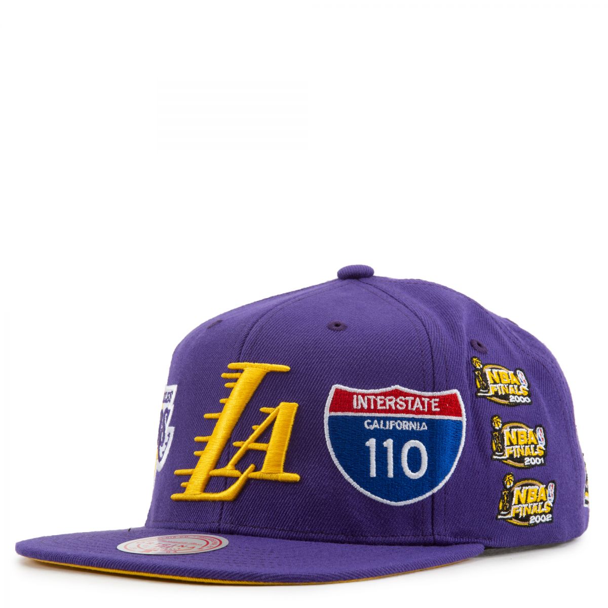 Men's Mitchell & Ness Black Los Angeles Lakers Champs Patch Snapback Hat