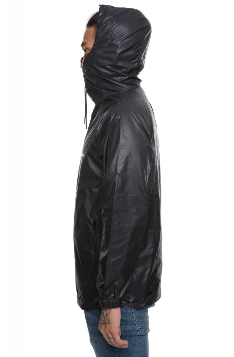 VANDAL COLLECTIVE The Lux Wash Nylon Anorak in Black VNDWNDB001BLK