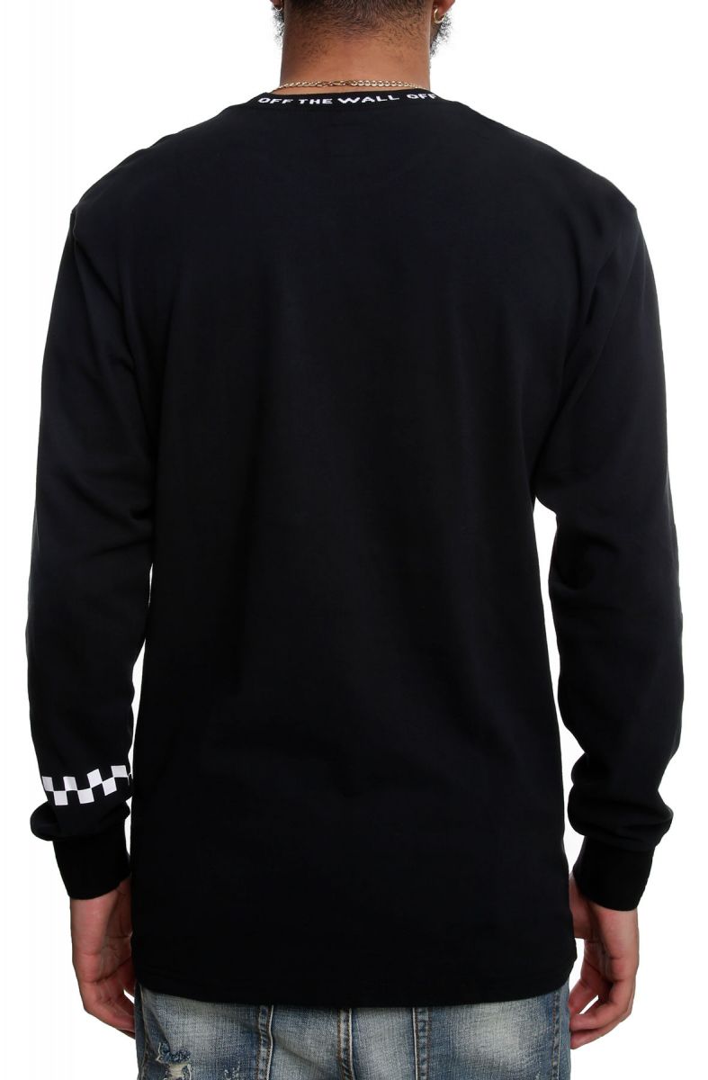VANS The Off The Wall Jacquard Long Sleeve Tee in Black VN0A3W1LBLK ...
