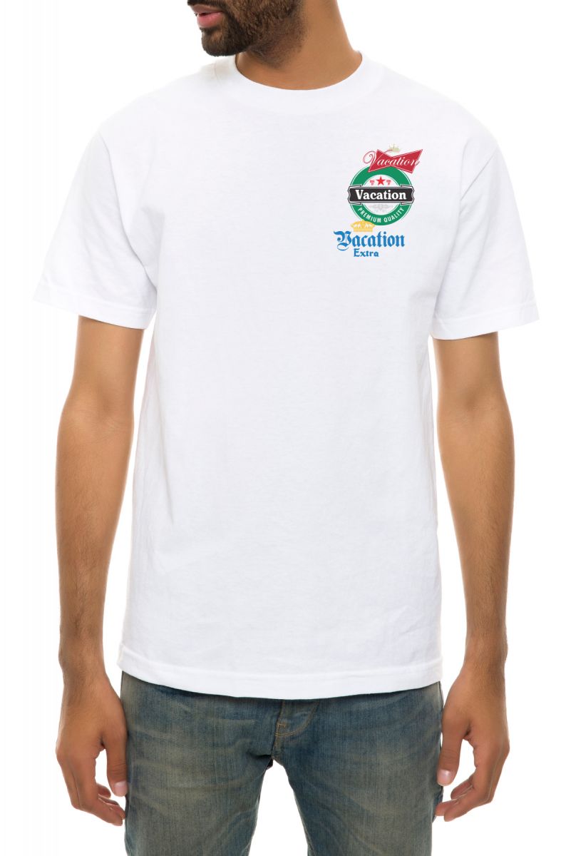 VACATION The Beer Tee VACSVBEERVACATIONTEEWHTFRNT Karmaloop