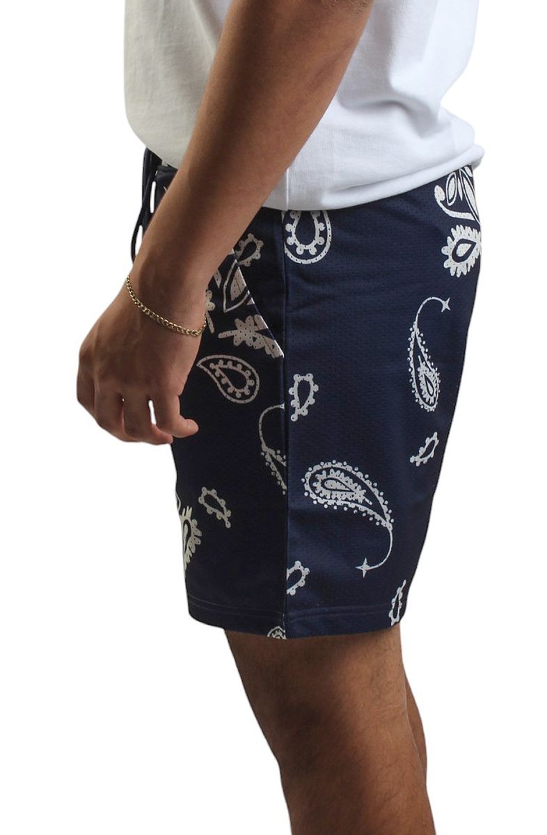 REBEL MINDS Paisley Mesh Shorts V3 941-922NVY - Karmaloop