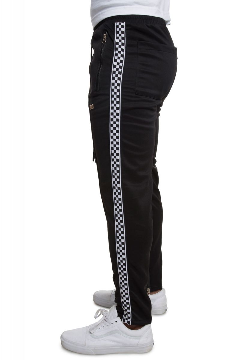 Reason The Bergen Check Track Pants In Black T 8 Blk Karmaloop