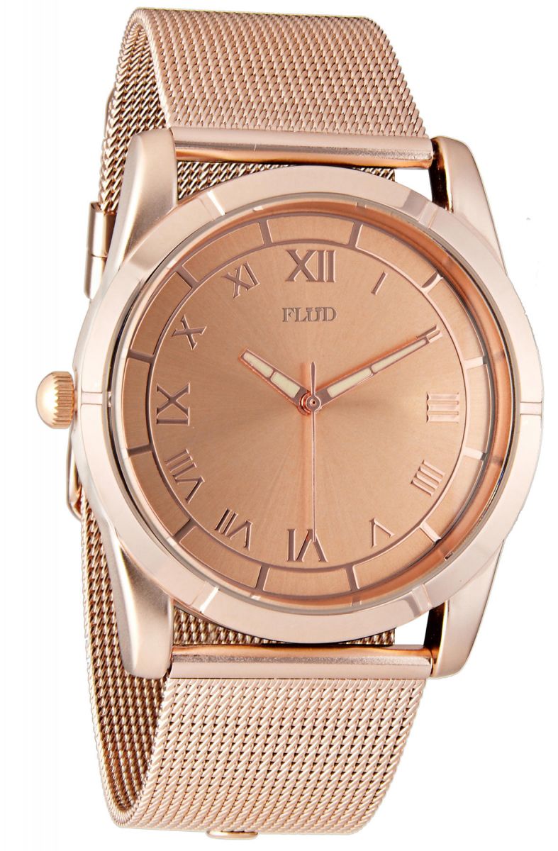 Flud Watches Watch Moment with Interchangeable Bands in Rose Gold