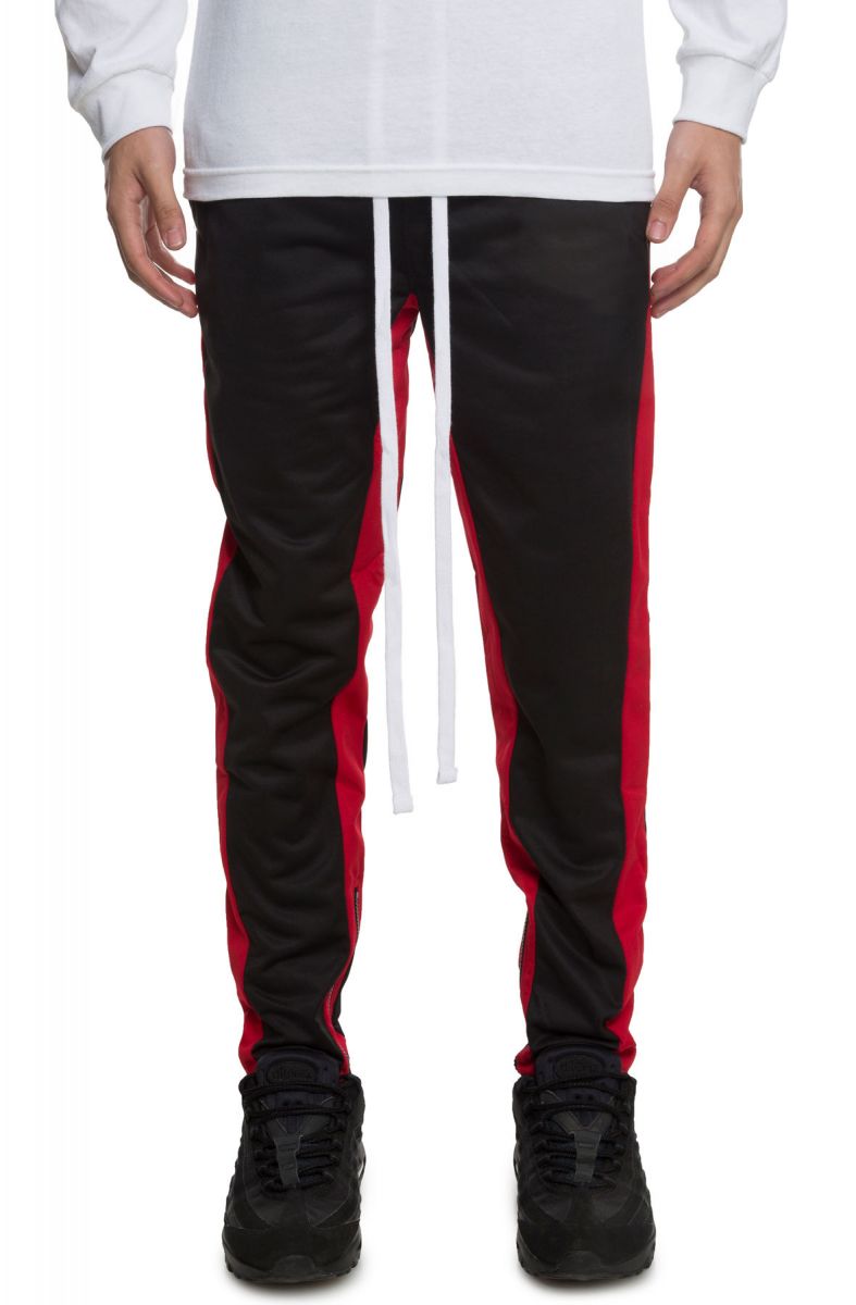 REBEL MINDS The Draco Track Pants in Black and Red 82-411BRED - PLNDR