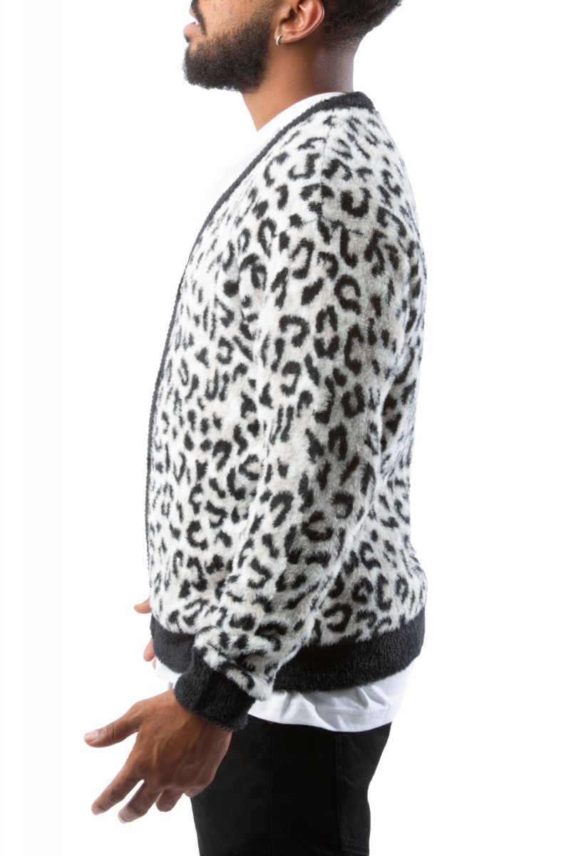 HUF Snow Leopard Cardigan Sweater KN00309WHT Karmaloop