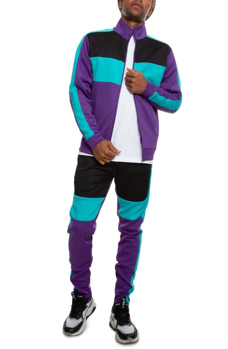 FBRK Track Suit Set in Purple/Teal tracksetpurple Karmaloop