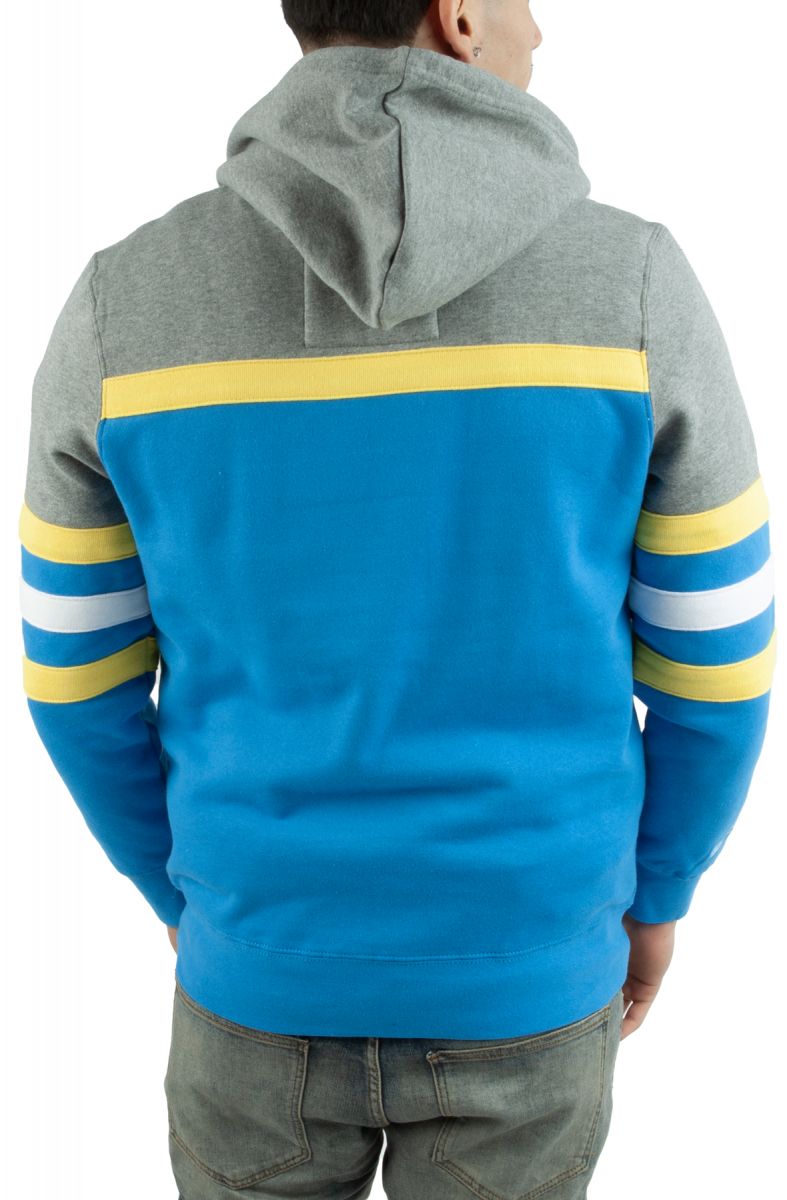 Los Angeles Rams Mitchell & Ness Three Stripe Pullover Hoodie - Navy