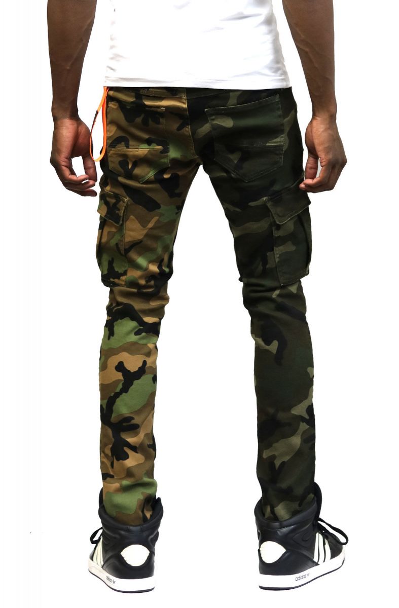 KLEEP Wild Stone Washed Skinny Mixed Camo Twill Pants KP-3710-WILDSTONE ...