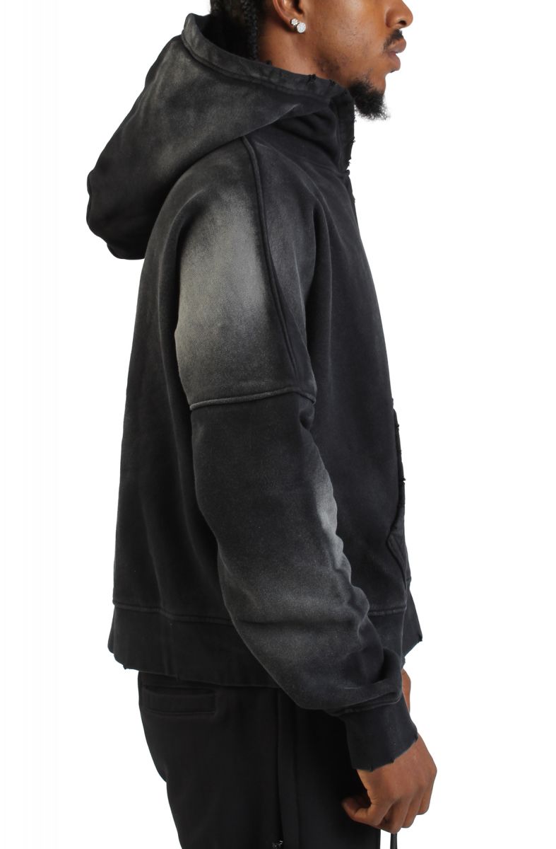 SHIEKH VENDOR Coupe Distressed Zip Hoodie COUPEHOOD001-ACID