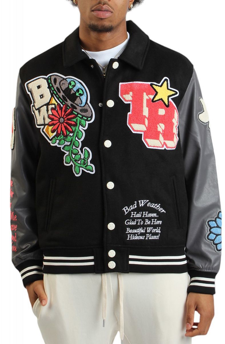TRUE RELIGION Bad Weather X True Religion Varsity Jacket 108584