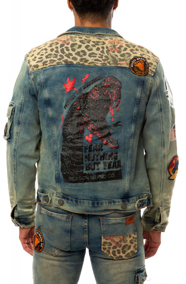 REASON Snake Head Denim Jacket CO-006BLUE - Karmaloop