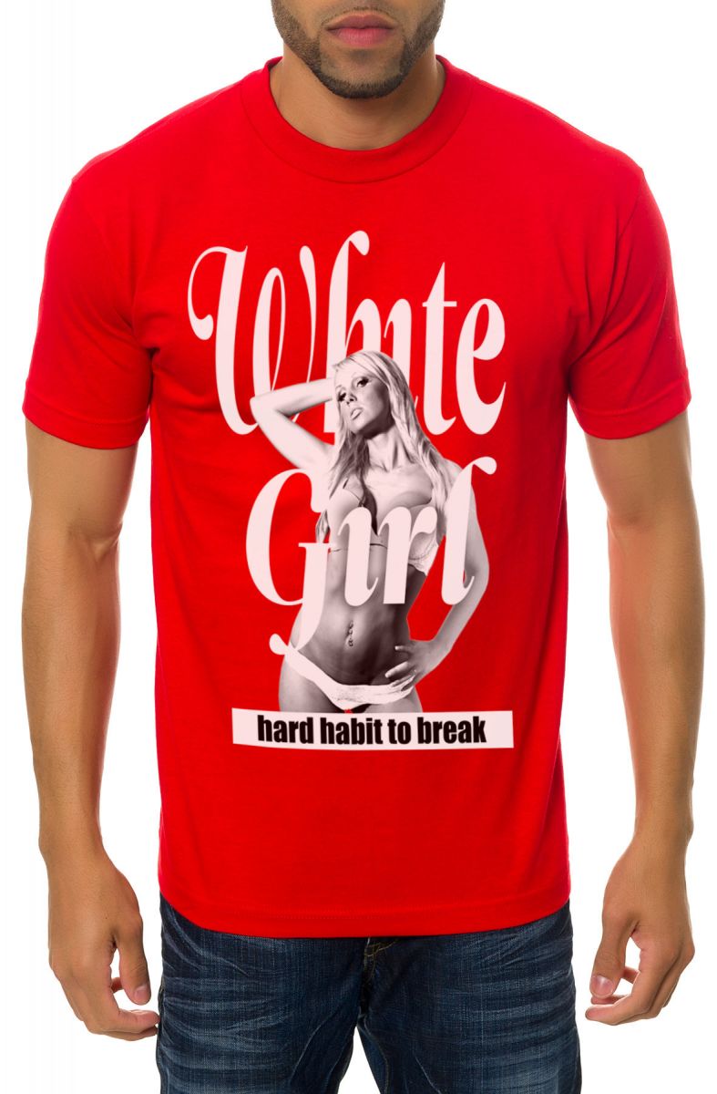 T.I.T.S. (TWO IN THE SHIRT) The White Girl Tee in Red SV-WHITEGIRL-TEE-RED  - PLNDR