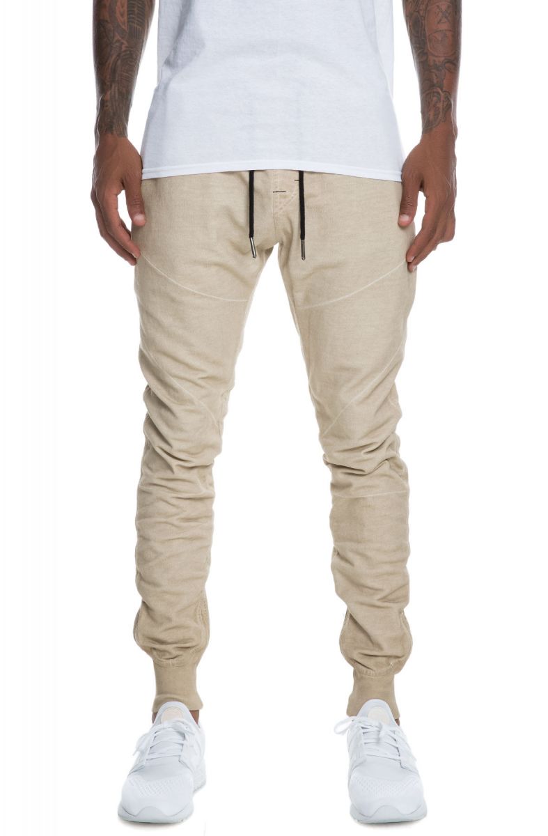 white khaki joggers