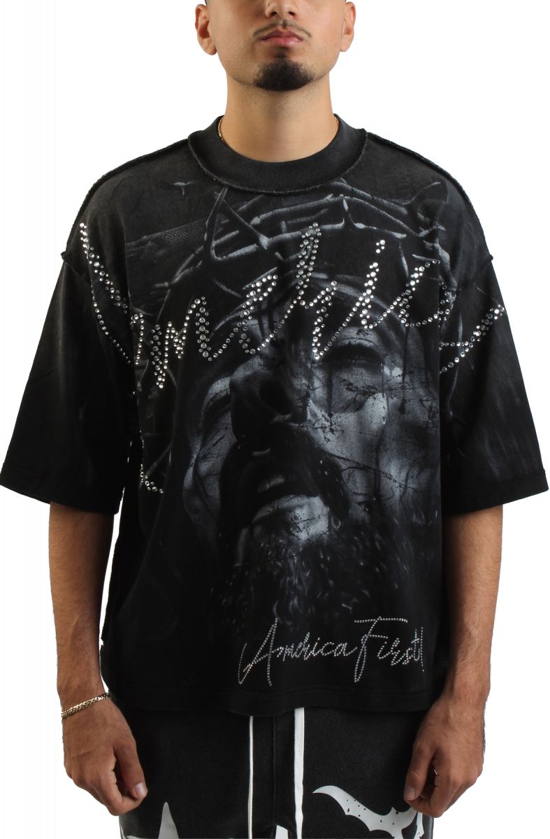 RARE PEACE Who Decides Crop T-Shirt RT5005-BLK - Karmaloop