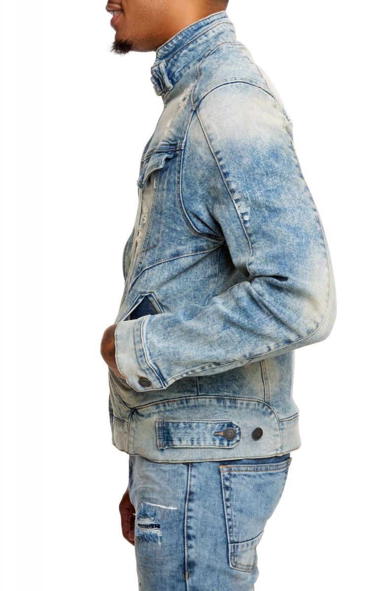 SMOKE RISE Zip Denim Jacket JJ9633 MB Karmaloop