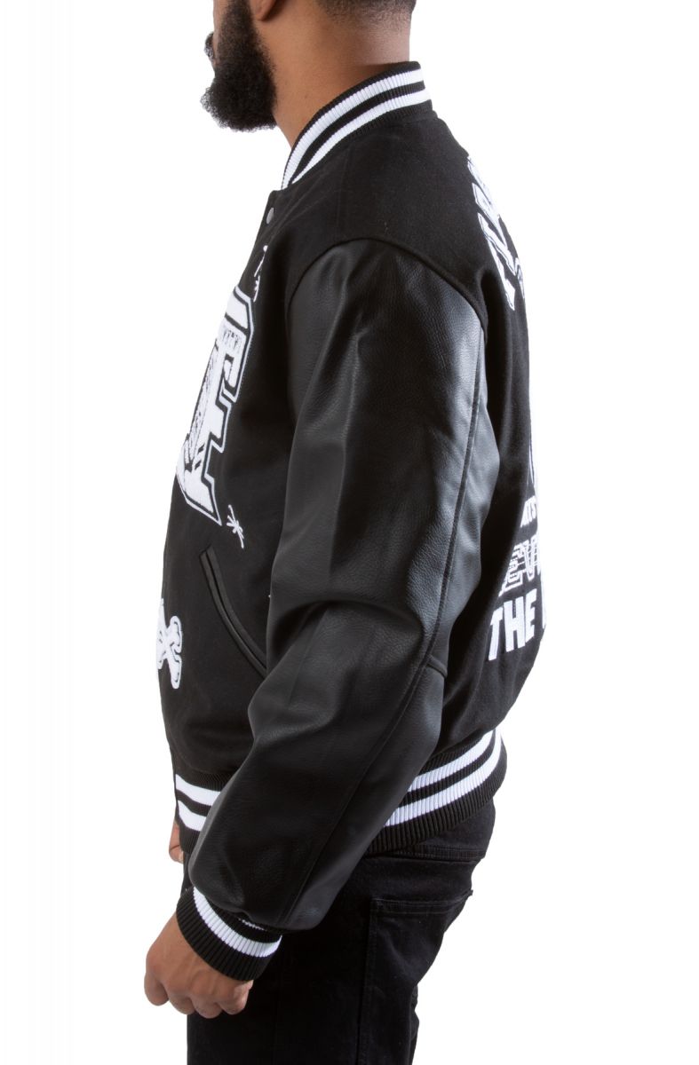 FIRST ROW Bulldog Varsity Jacket FRJ0001-BLK - Karmaloop