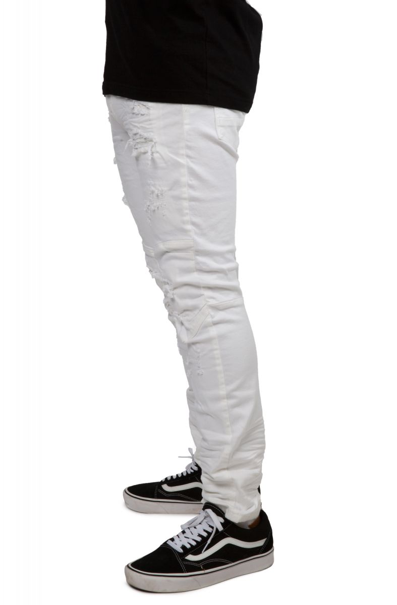 SMOKE RISE Miguel Knee Pad Jeans JP20132WHT Karmaloop