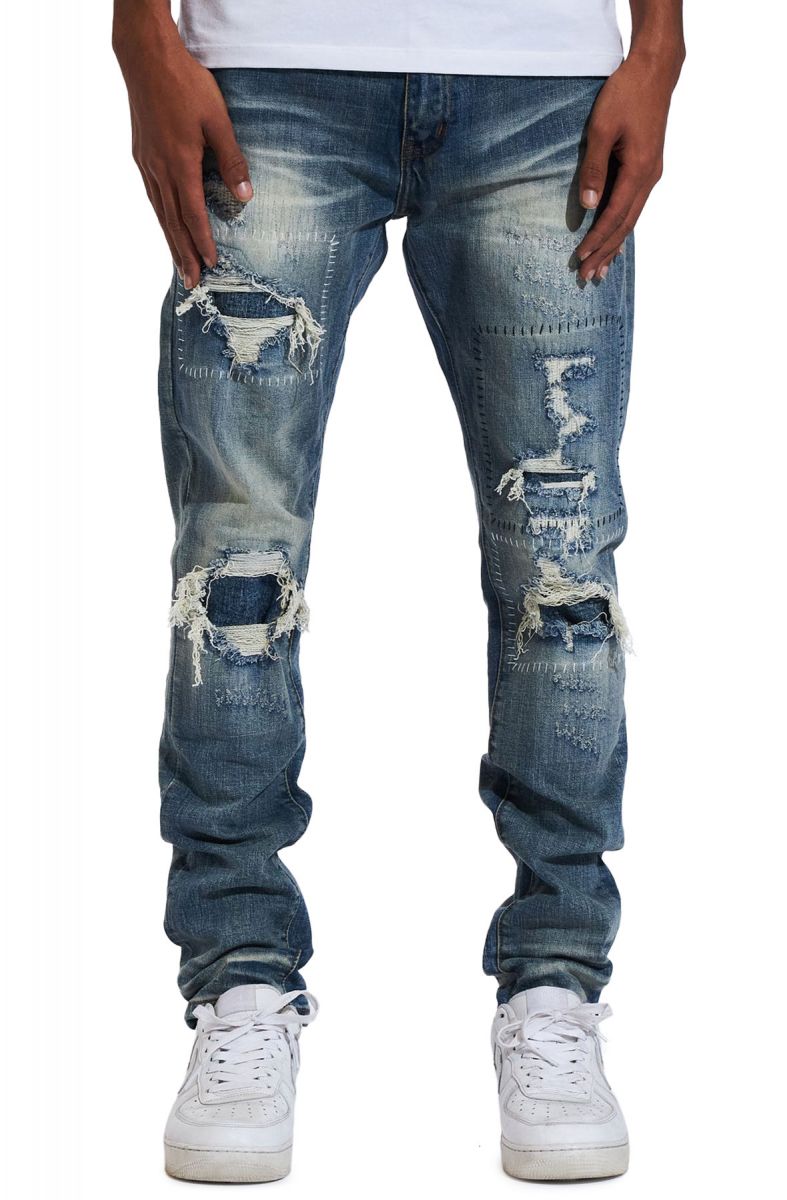 CRYSP Site Ripped Slashed Jeans CRYSPHOL21-14 - Karmaloop