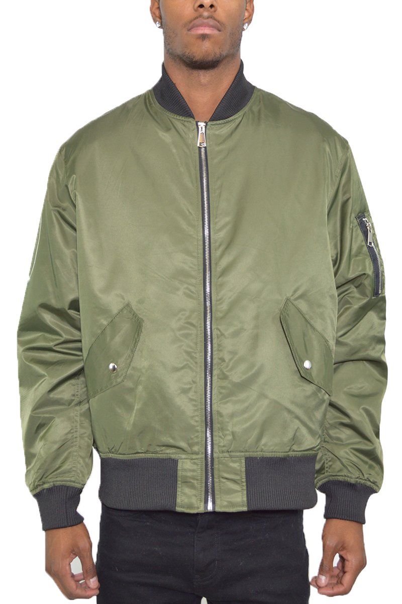 WEIV WINDBREAKER BOMBER JACKET BJ214-OLIVE - Karmaloop