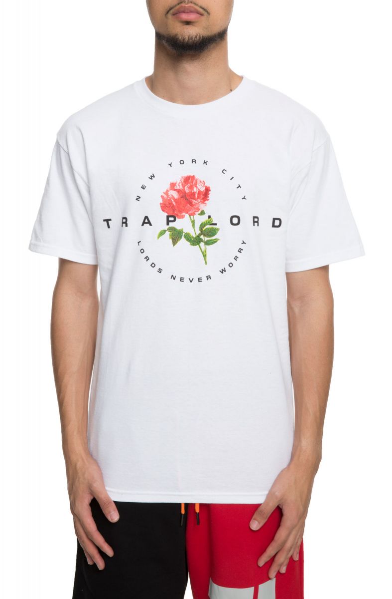 white tee with rose