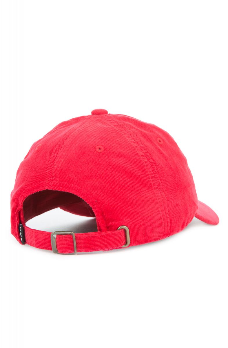 HUF The Corduroy Script Curved Visor Dad Hat in Red HT00205RED Karmaloop
