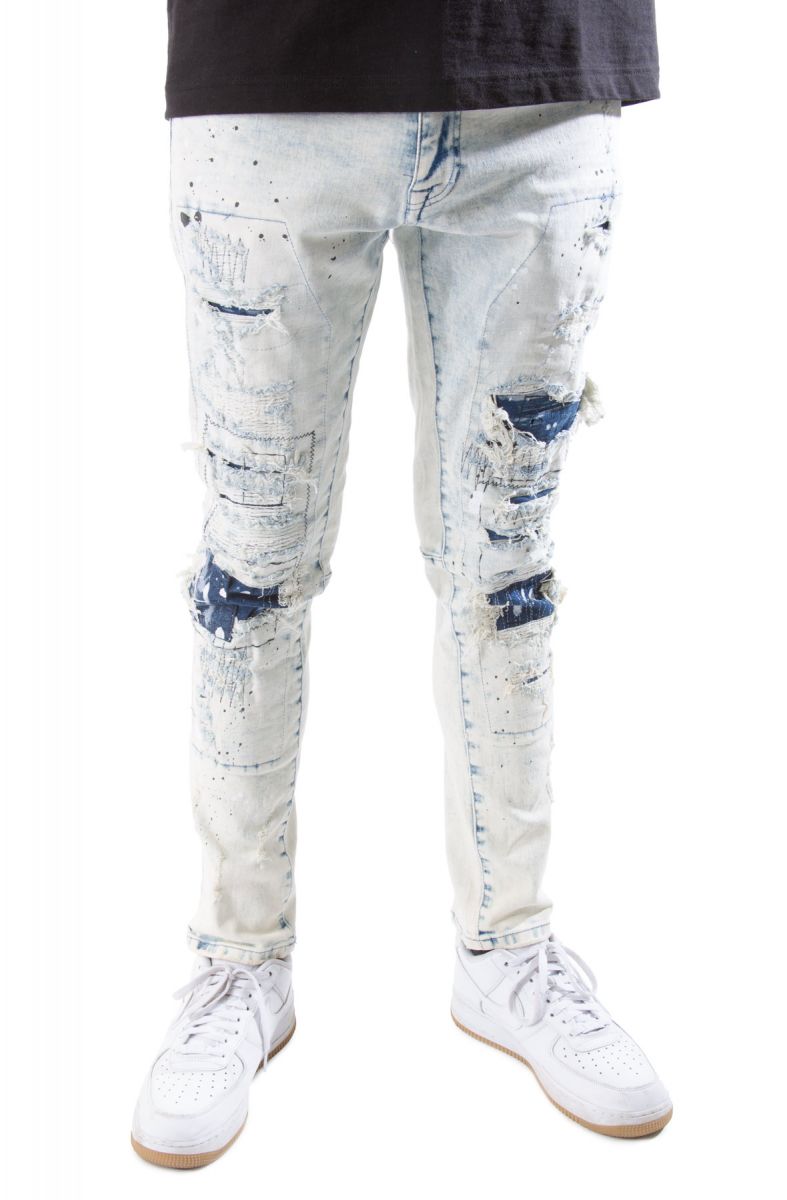 SMOKE RISE Calgary Distressed Jeans JP21627BLST Karmaloop