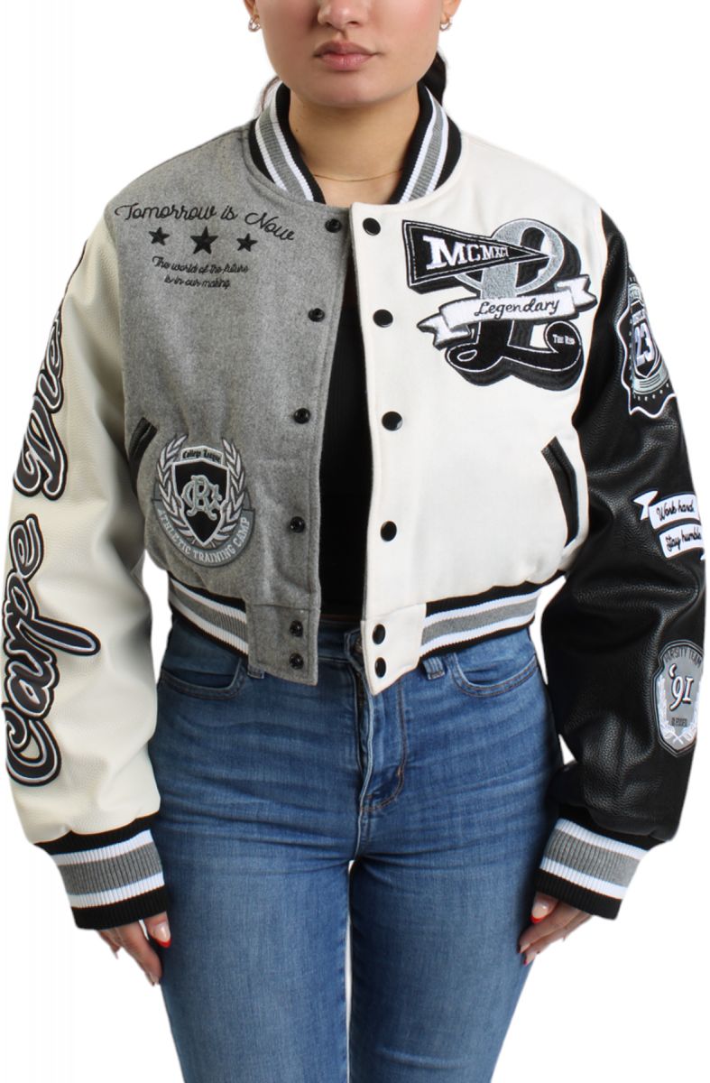 SMOKE RISE Varsity Jacket AJ23901LTGREY Karmaloop