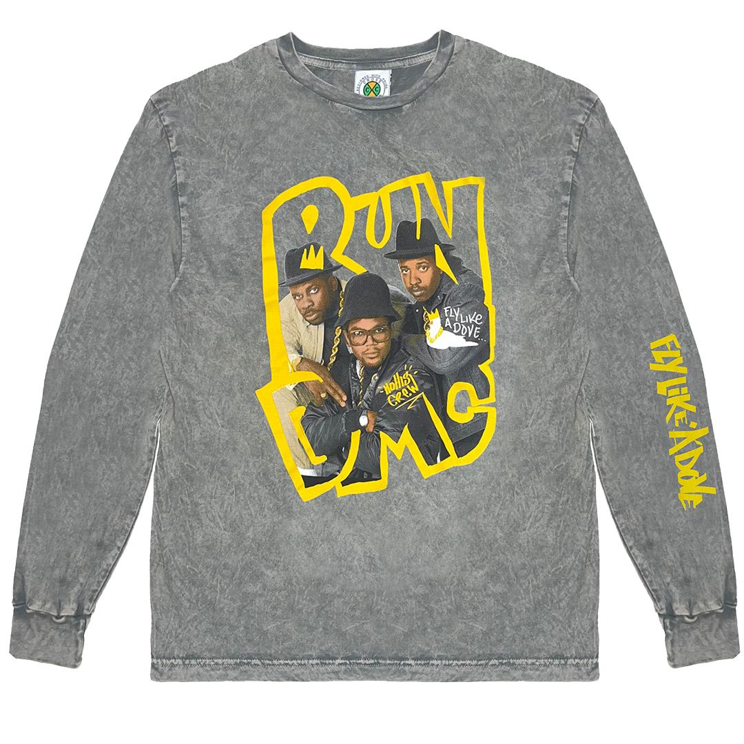 CROSS COLOURS RUN DMC Hollis Crew LS T Shirt - Grey R11317HLC-GRY-GREYMINERAL - Karmaloop