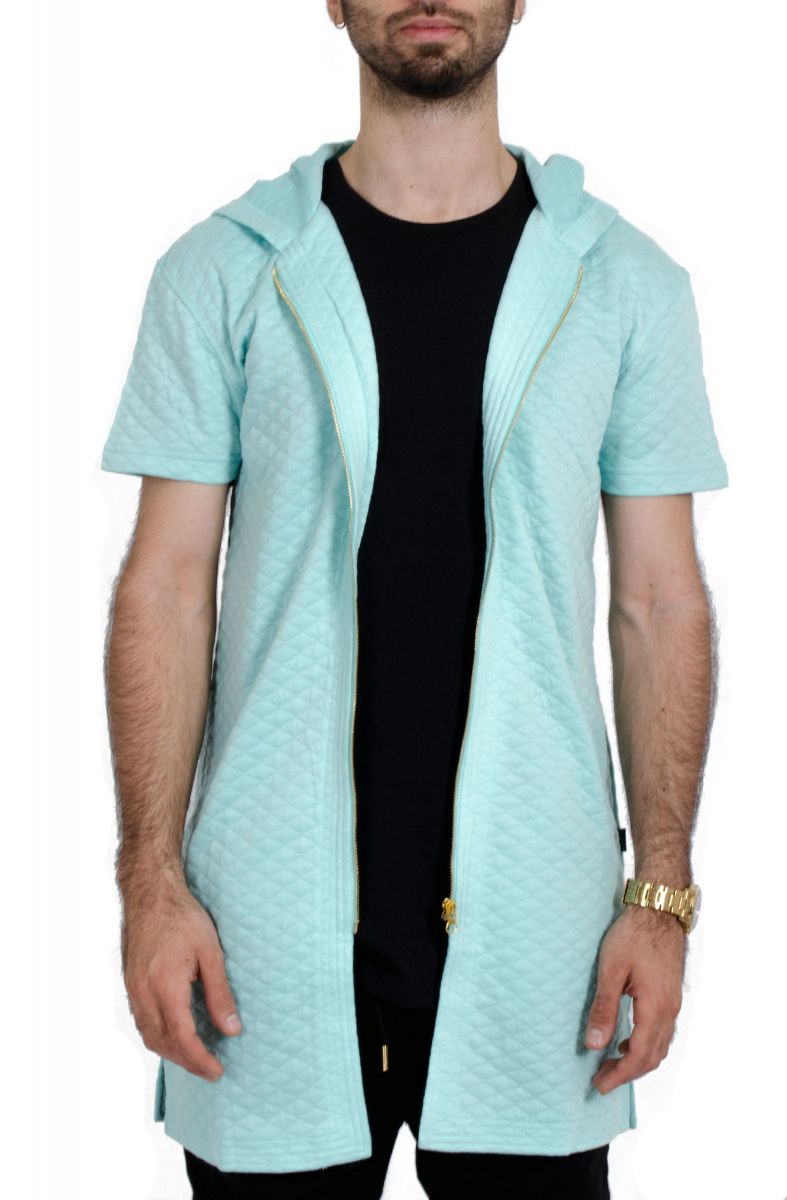 elongated short sleeve hoodie