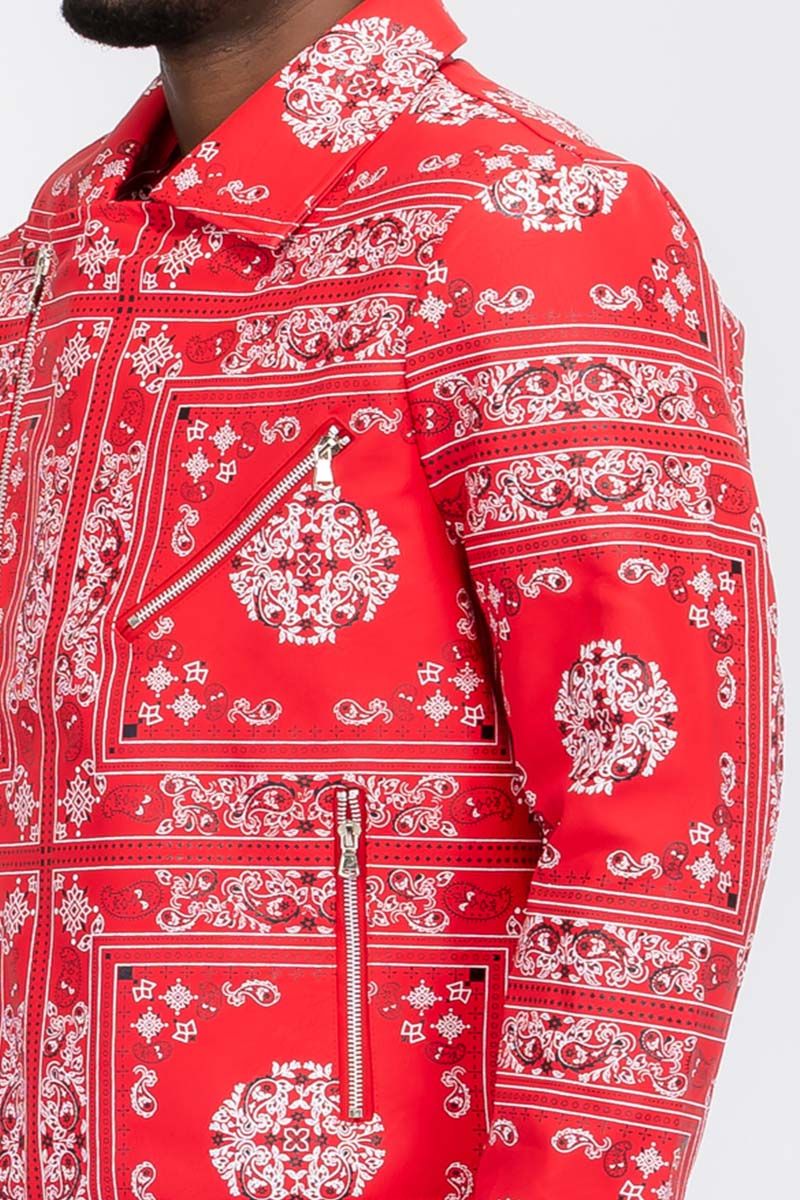 WEIV Bandana Leather Jacket BJ001RED Karmaloop