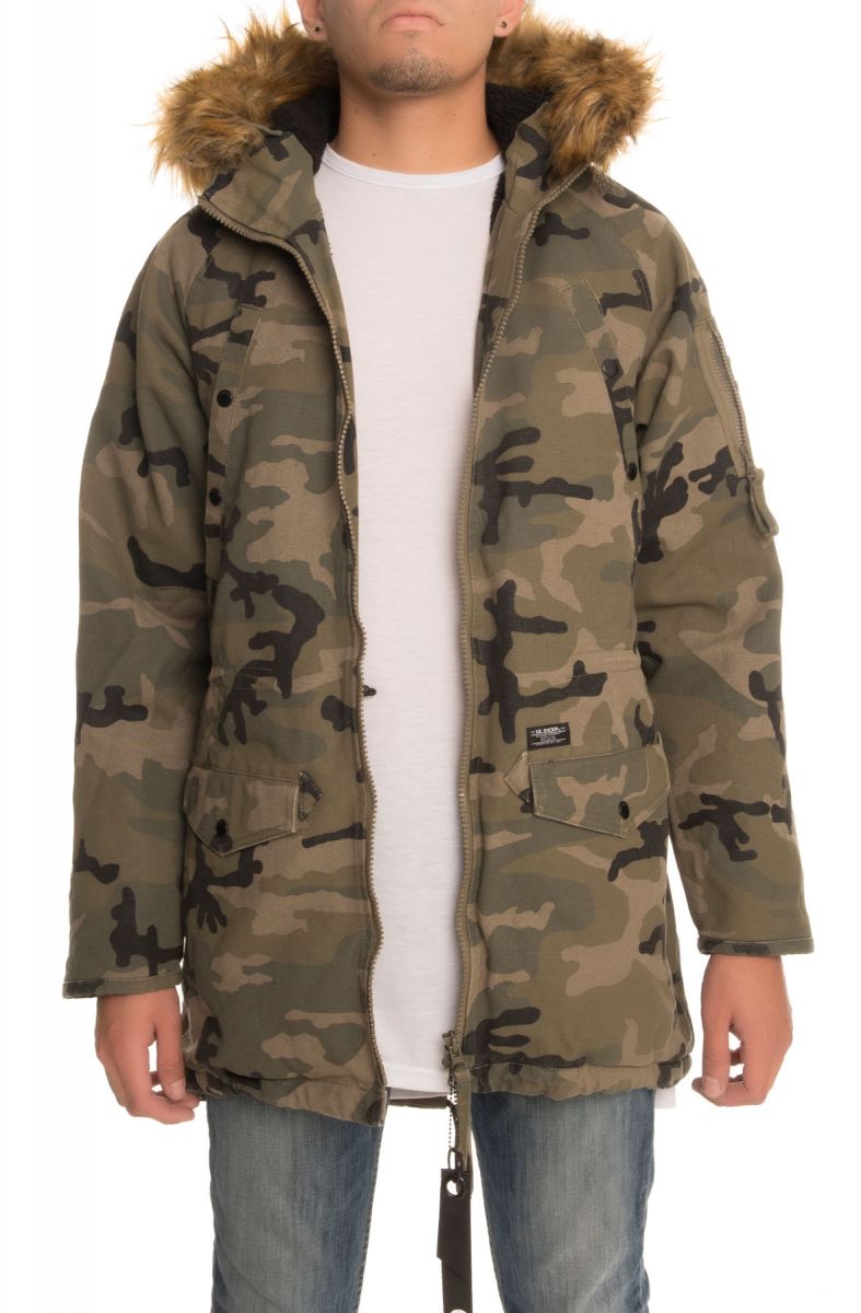 10 Deep Jacket Surplus Snorkel Faded Woodland Camo