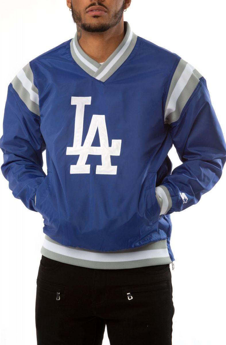 STARTER Los Angeles Dodgers Nylon 1/2 Zip Jacket LS050733LAD - Karmaloop