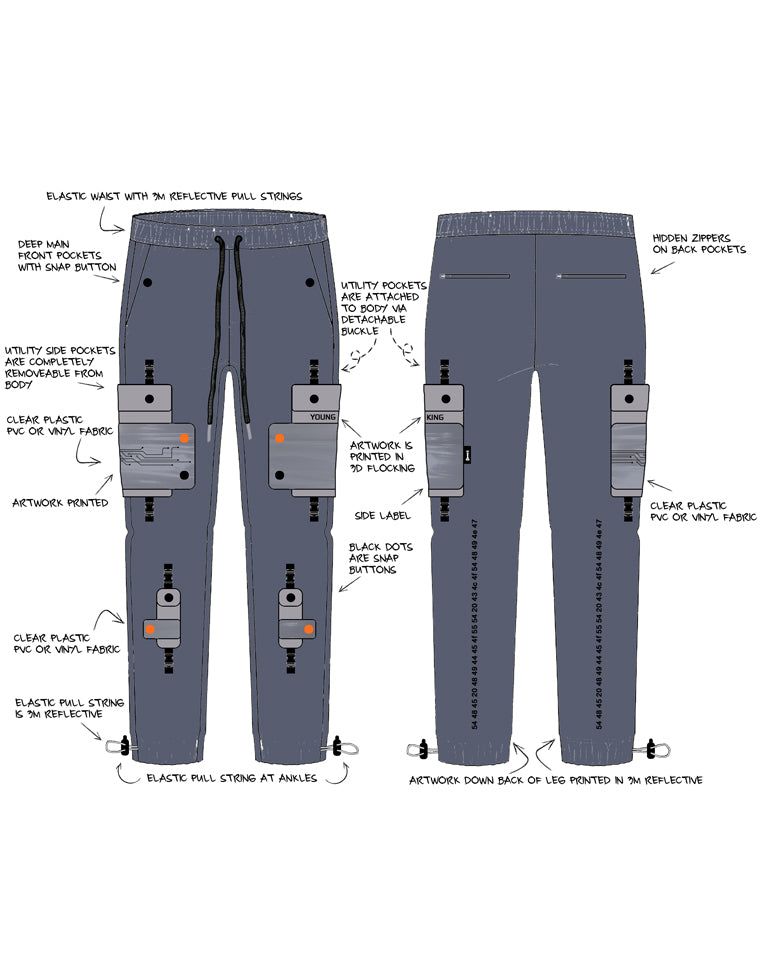 HIDEOUT YK Tech Cargo Joggers Pants HDTCLTHNG-994358-CIRCUITGREY ...